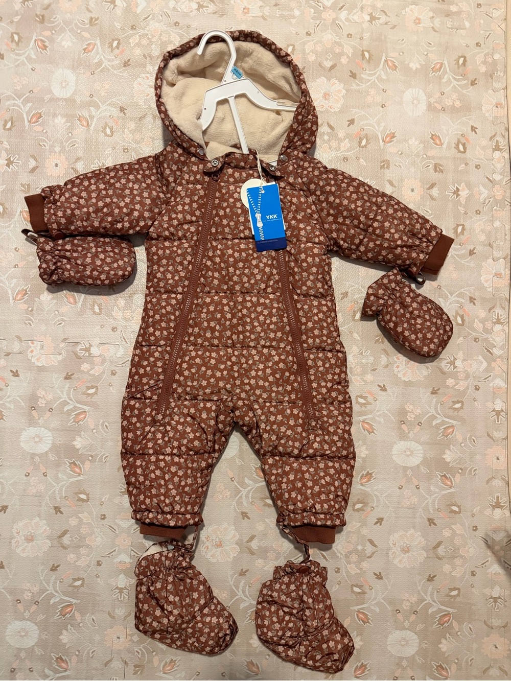 Floral Brown Kids One Piece